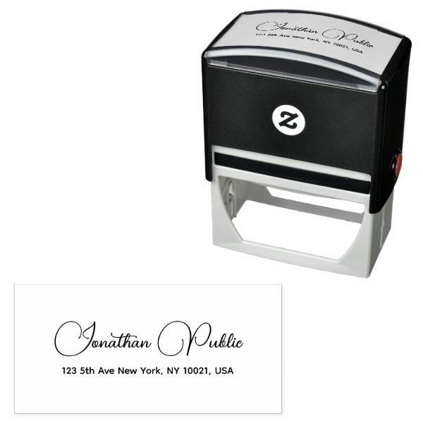 Return Address Typography Name Custom Template Self-inking Stamp