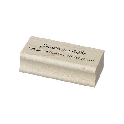 Return Address Typography Script Name Template Rubber Stamp