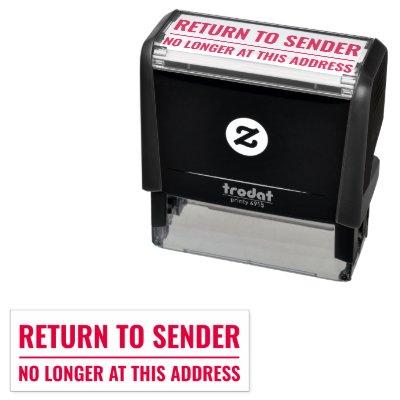 Return to sender no longer at this address red self-inking stamp