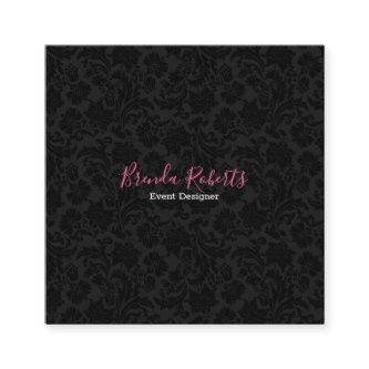 Reversible White & Black Vintage Floral Damask Square