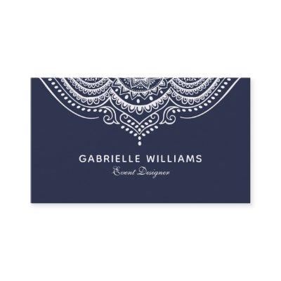 Reversible White & Blue Paisley Lace