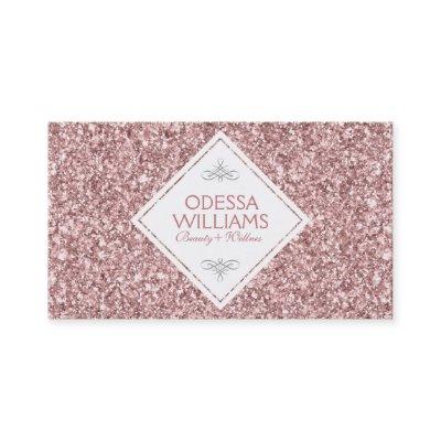 Reversible White & Modern Rose-Gold Glitter