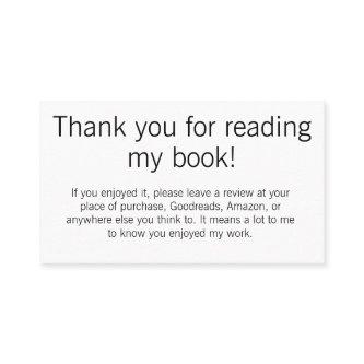 Review Thank You Cards - Authors Toolkit