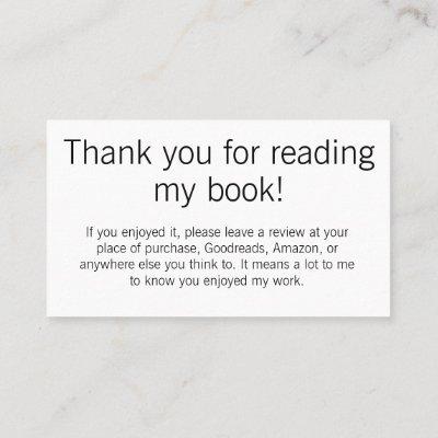 Review Thank You Cards - Authors Toolkit