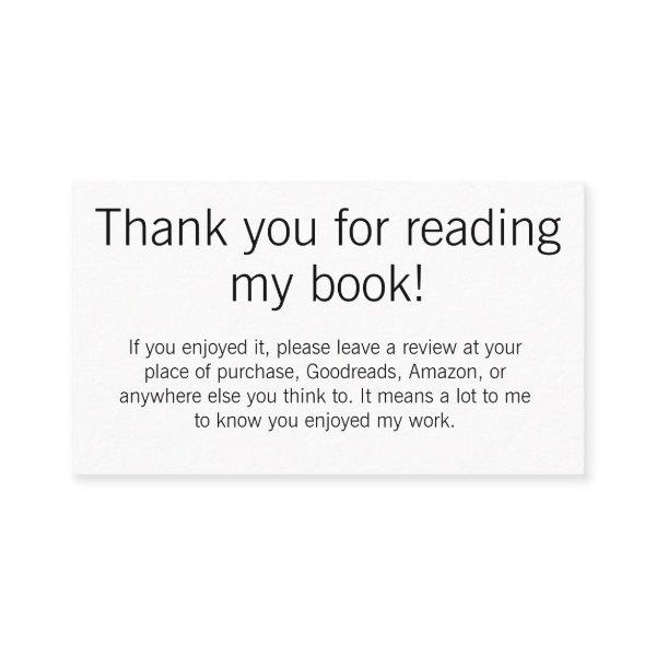 Review Thank You Cards - Authors Toolkit
