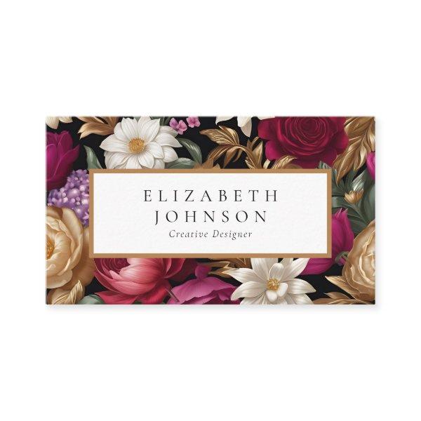Rich Golds and Vibrant Floral Design