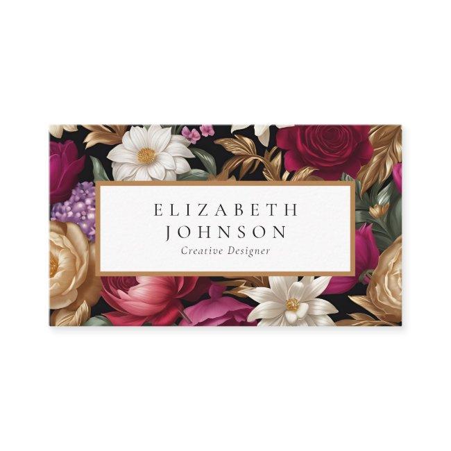 Rich Golds and Vibrant Floral Design