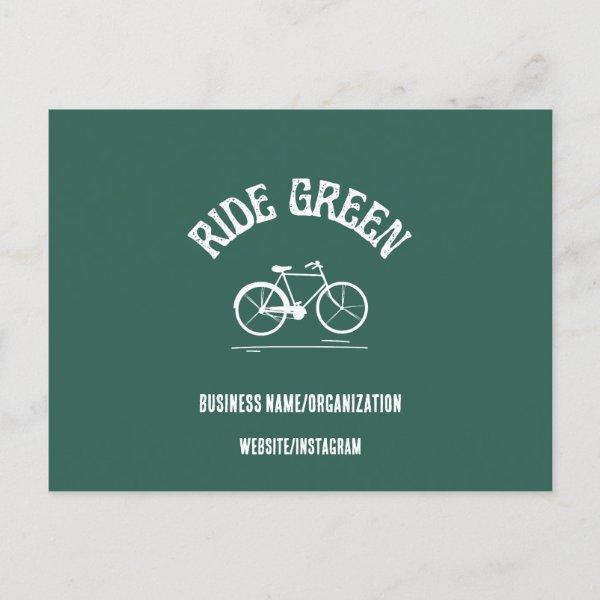 Ride Green Earth Day Bike Postcard