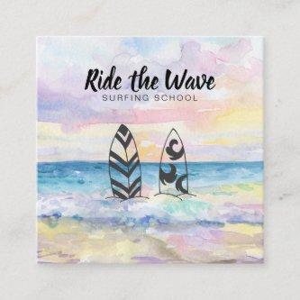 *~* Ride the Wave Beach Ocean Surfing School Square