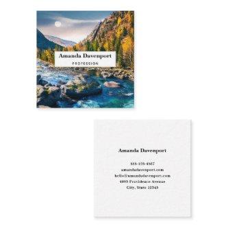 River and Mountains Scenic Photo Square