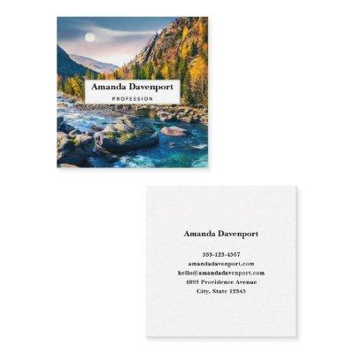 River and Mountains Scenic Photo Square