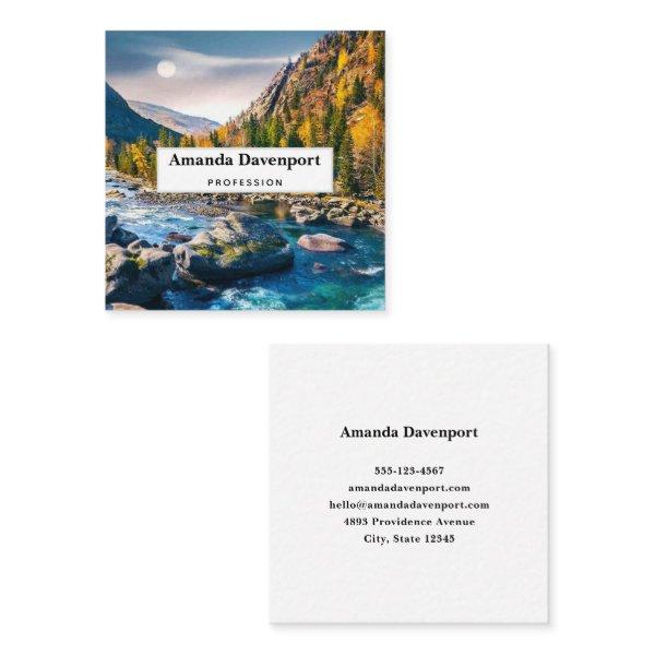 River and Mountains Scenic Photo Square