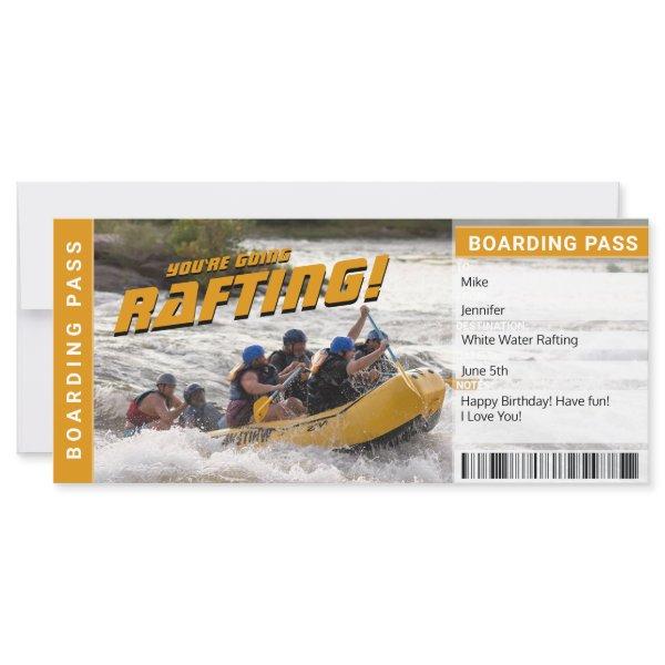 River Rafting Trip Gift Certificate Boarding Pass