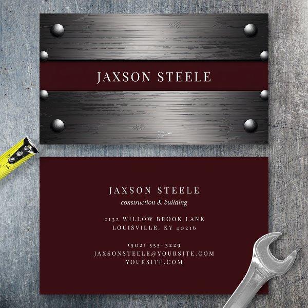 Riveted Metal and Burgundy