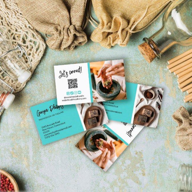 Robin Egg Blue Social Media Icons QR Code Photo