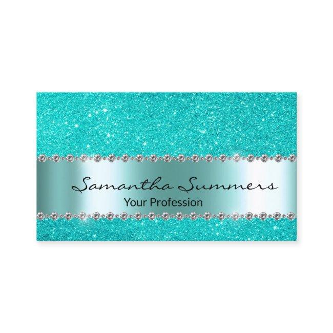 Robin's Egg Blue Diamond Metal Elegant Glitter
