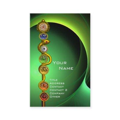 ROD OF ASCLEPIUS,7 CHAKRAS YOGA LOTUS POSE Green