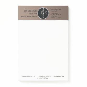 Rod of Asclepius Medical Silver Noble Classy Post-it Notes