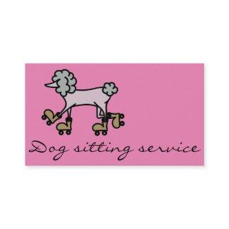Rollerskating grey poodle dog
