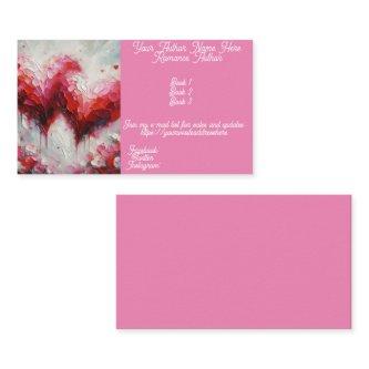 Romance Book Author Two Abstract Hearts Pink Red