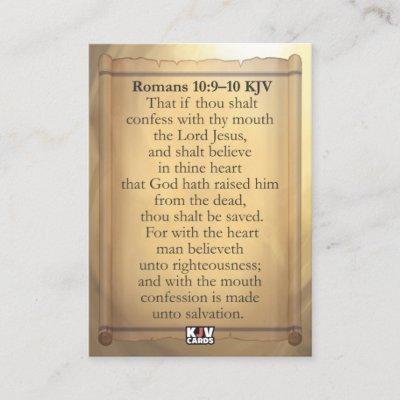 Romans 10:9-10 KJV Cards