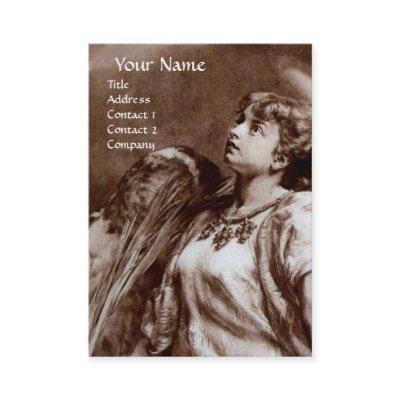 ROMANTIC ANGEL WITH FEATHER IN BROWN WHITE Pearl
