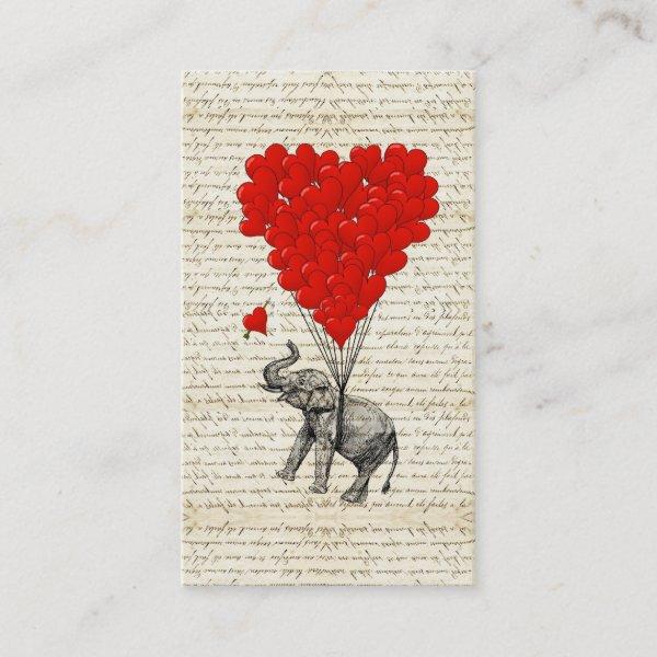 Romantic elephant & heart balloons