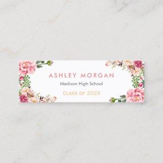 Romantic Floral Wrapped Graduation Insert Card