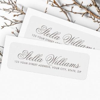 Romantic light gray calligraphy script label