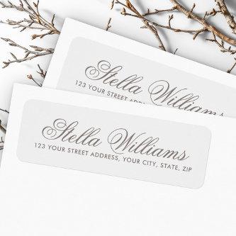 Romantic light gray calligraphy script label