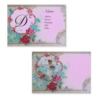 ROMANTIC SEA SCENE WITH DOVE AND ROSES MONOGRAM