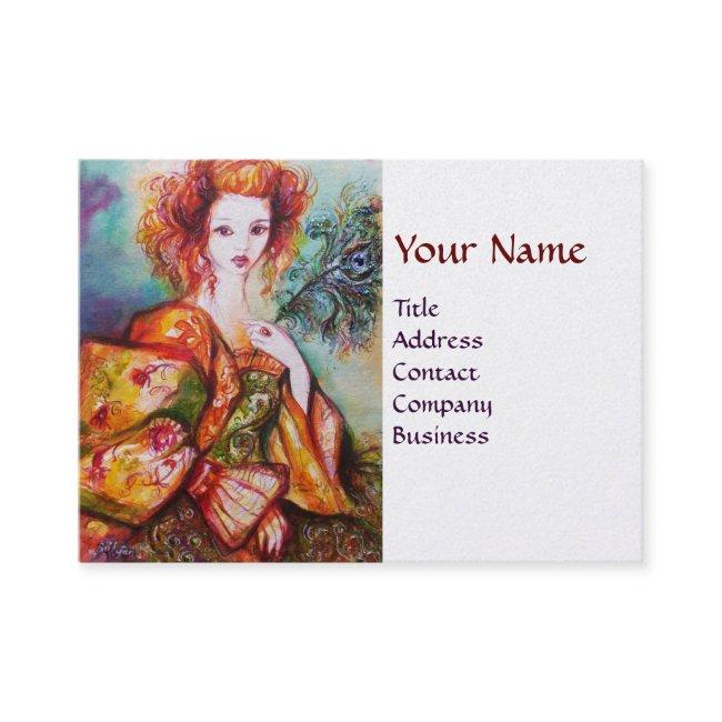 ROMANTIC WOMAN ,SPARKLING PEACOCK FEATHER Pearl