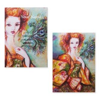ROMANTIC WOMAN,SPARKLING PEACOCK FEATHER White