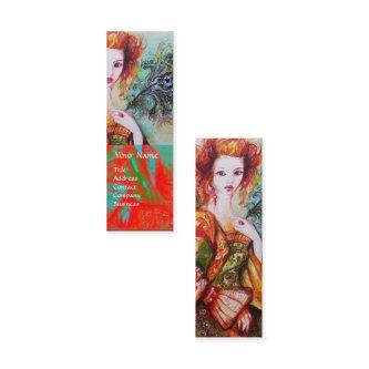 ROMANTIC WOMAN WITH SPARKLING PEACOCK FEATHER Red Mini