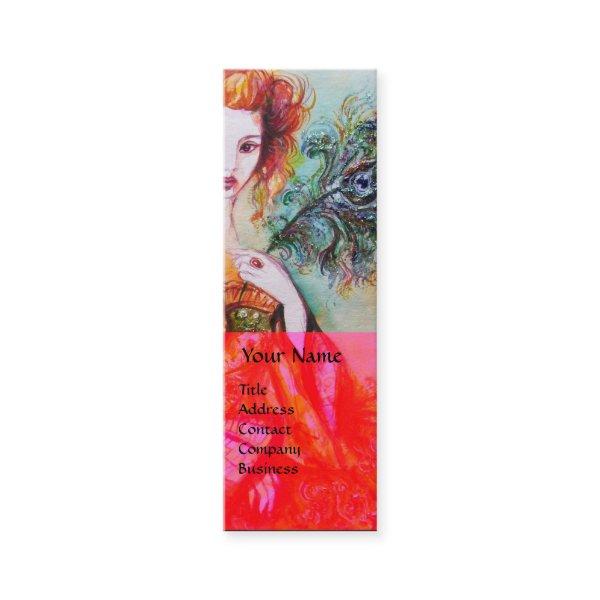 ROMANTIC WOMAN WITH SPARKLING PEACOCK FEATHER Red Mini