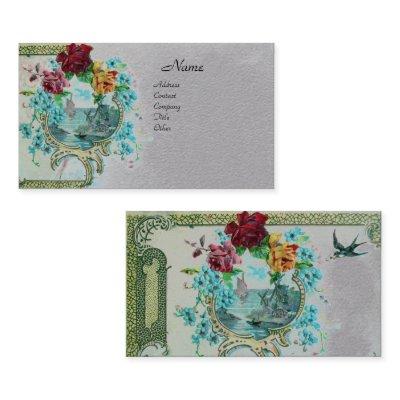 ROMANTICA Antique Flowers Roses,Floral Grey Paper
