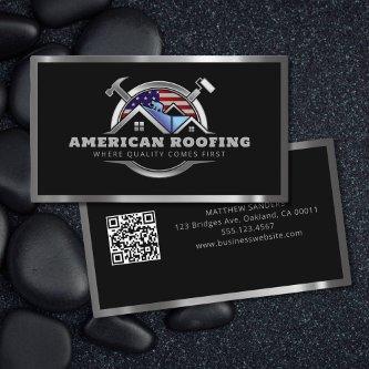 Roofing Construction American Flag QR Code