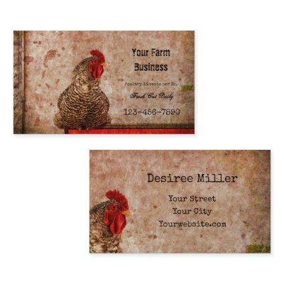 Rooster Vintage Antique Red Brown Texture Farm