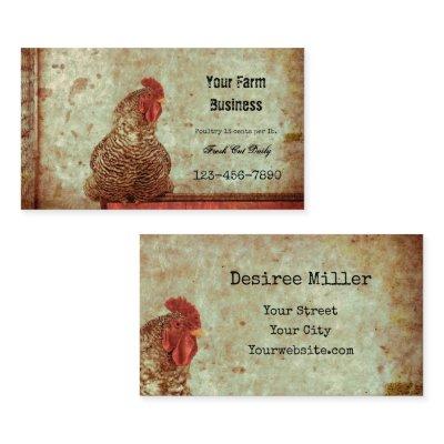 Rooster Vintage Antique Texture Typography Farm