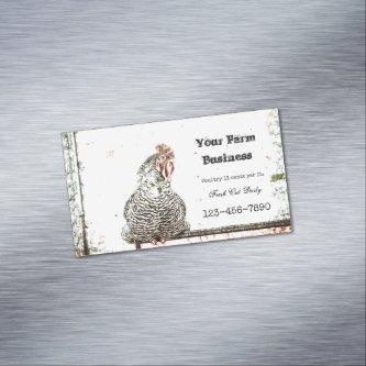 Rooster Vintage Farm Antique White Texture Country  Magnet