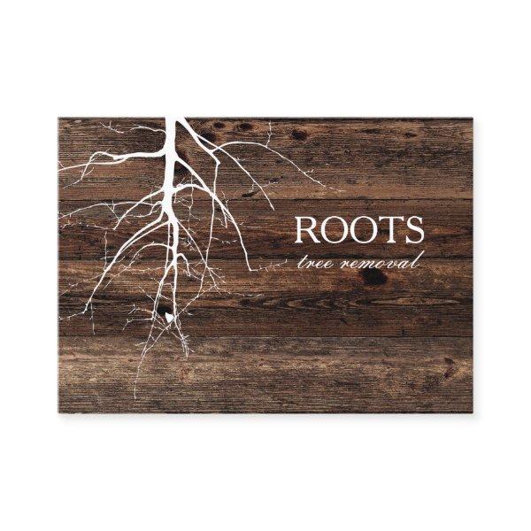 Roots tree wood board background