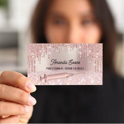 Rose Drips Glitter Injection Botox Hyaluronic Acid Appointment Card