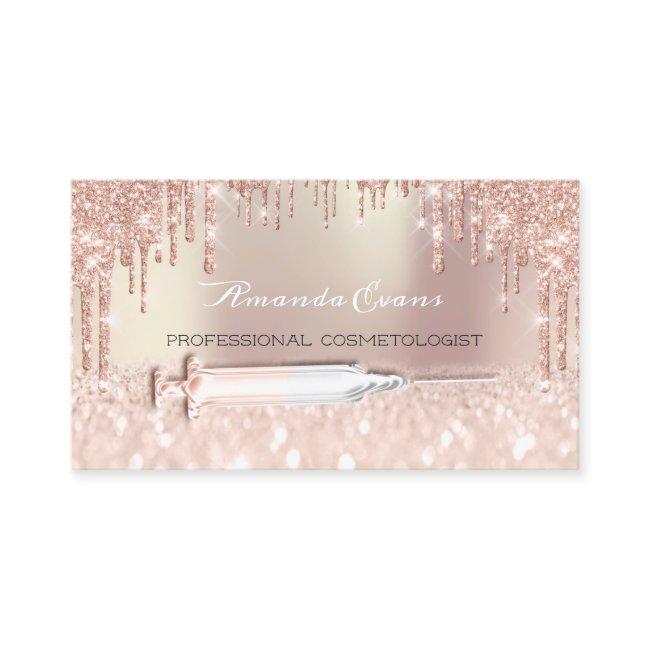 Rose Drips Glitter Syringe Injections Botox SPA Appointment Card