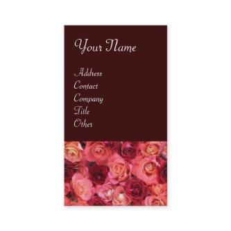 ROSE FIELD ,bright vibrant  red  pink brown