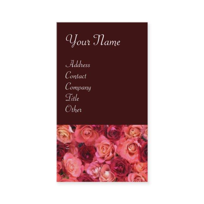 ROSE FIELD ,bright vibrant red pink brown