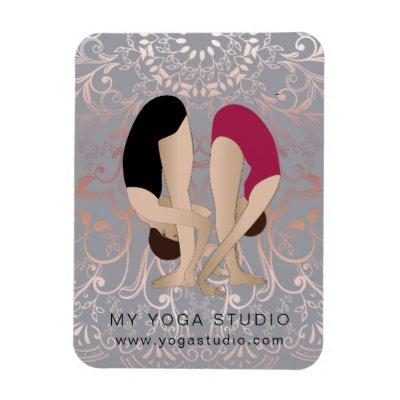 Rose foil Yoga studio business fridge Magnet