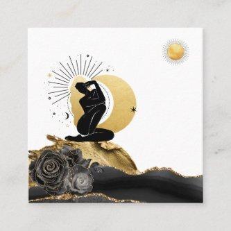 *~* Rose Goddess Black Gold Moon Sun Square
