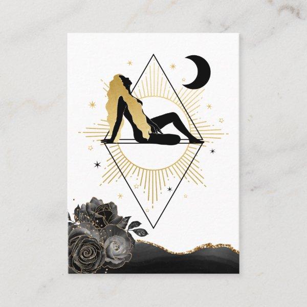 *~* Rose Goddess Black Gold Yoga Moon Triangle