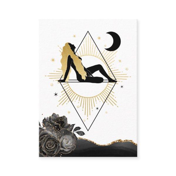 *~* Rose Goddess Black Gold Yoga Moon Triangle