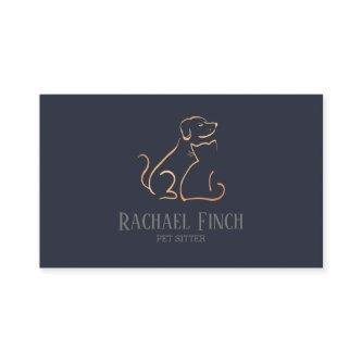 Rose Gold And Navy Modern Minimalist Pet Sitter